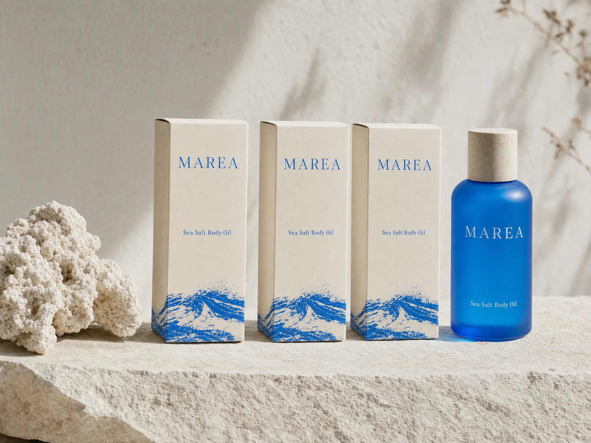 Packaging that reads Marea Sea Salt Body Oil