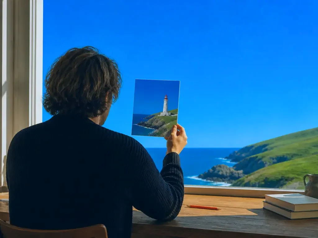 An author holding up a printed book cover