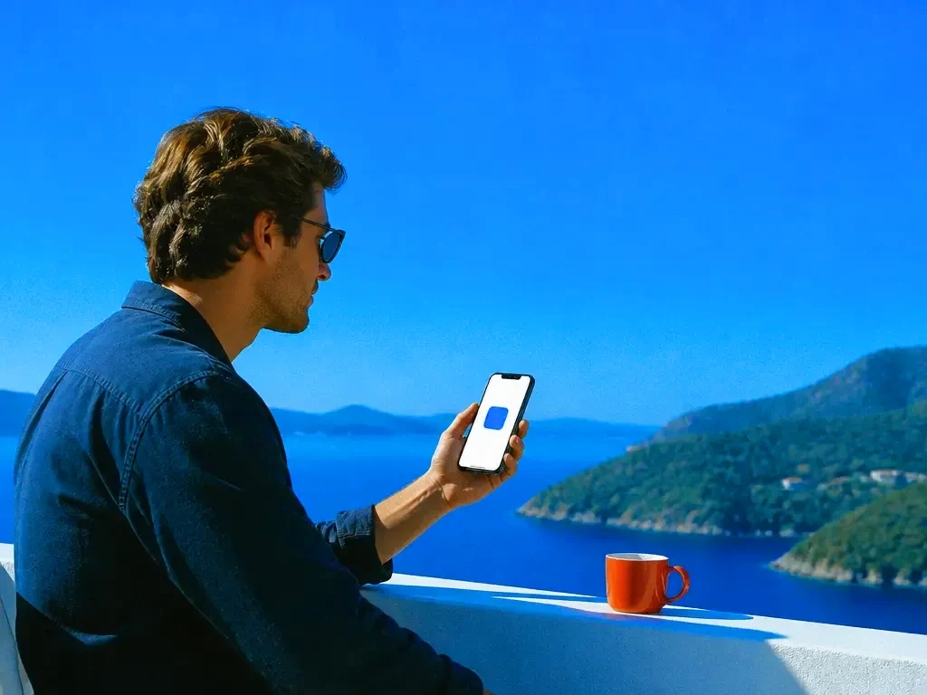 A founder looking at a new app icon