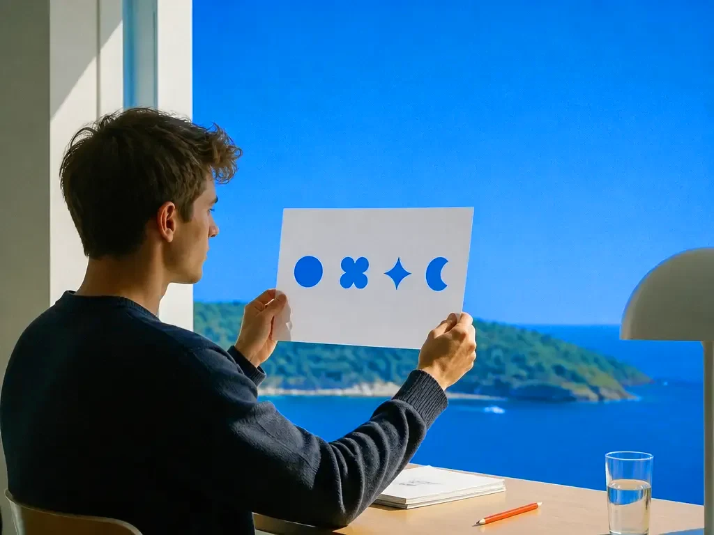A founder comparing logo concepts