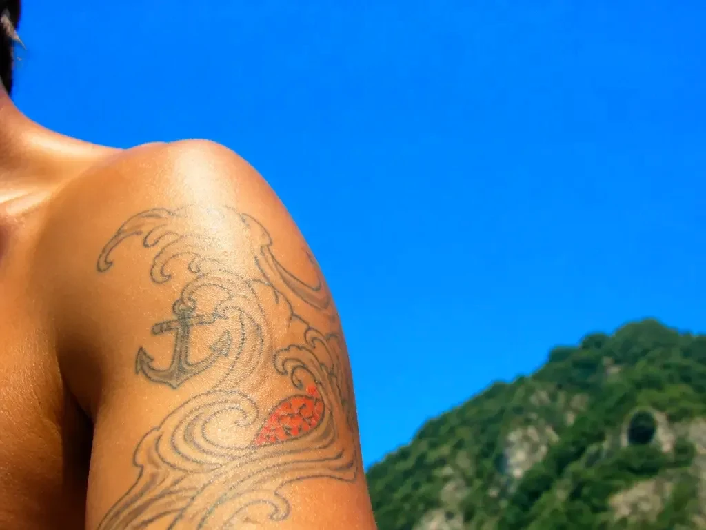 An old tattoo woven into a new design