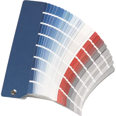 A fanned paint colour deck