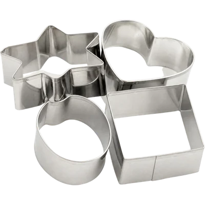 A set of cookie cutters in different shapes