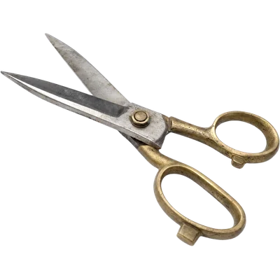 A pair of brass-handled scissors