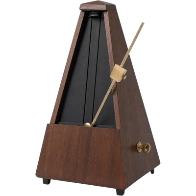 A wooden metronome