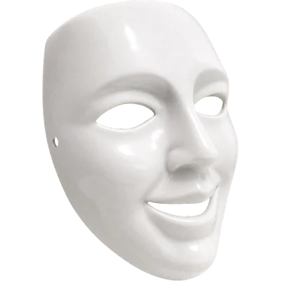 A white porcelain theatre mask