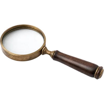 A brass magnifying glass