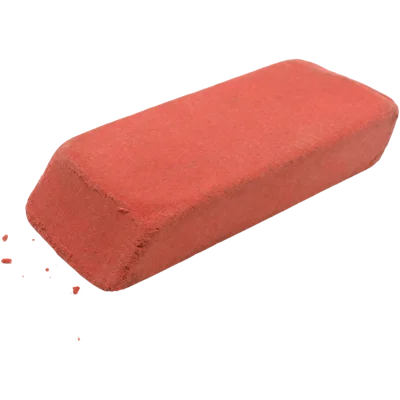 A worn red eraser