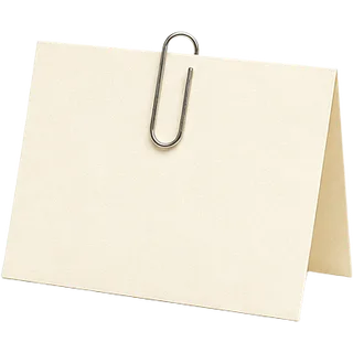 A folded note held by a paperclip
