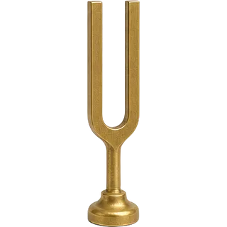 A brass tuning fork