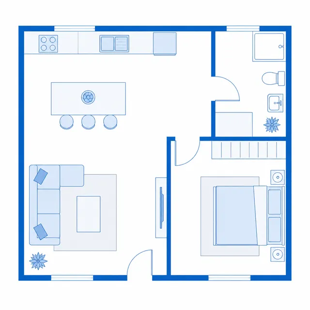 The flat as an open-plan layout