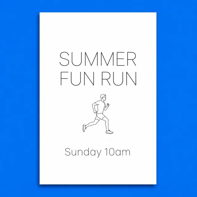The fun run flyer in a minimal style