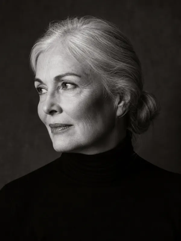 Black and white editorial portrait