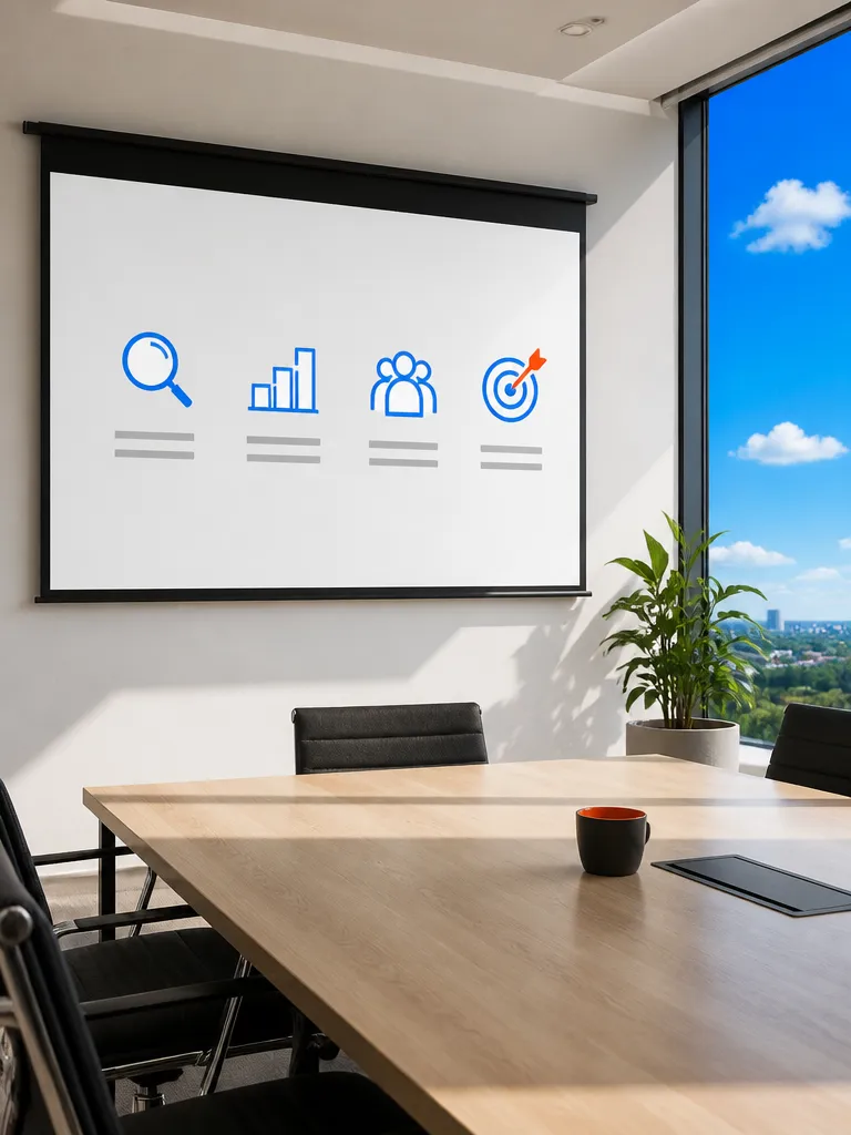 A slide with four matching icons