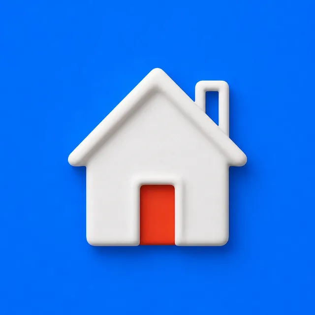 A house icon as a soft 3D object