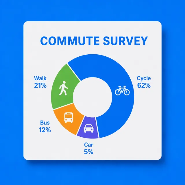 The commute survey as a ring chart
