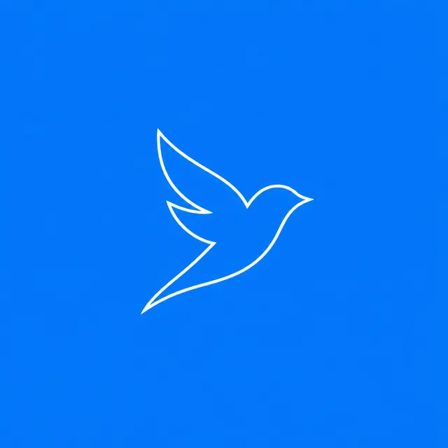 A bird logo as a white outline