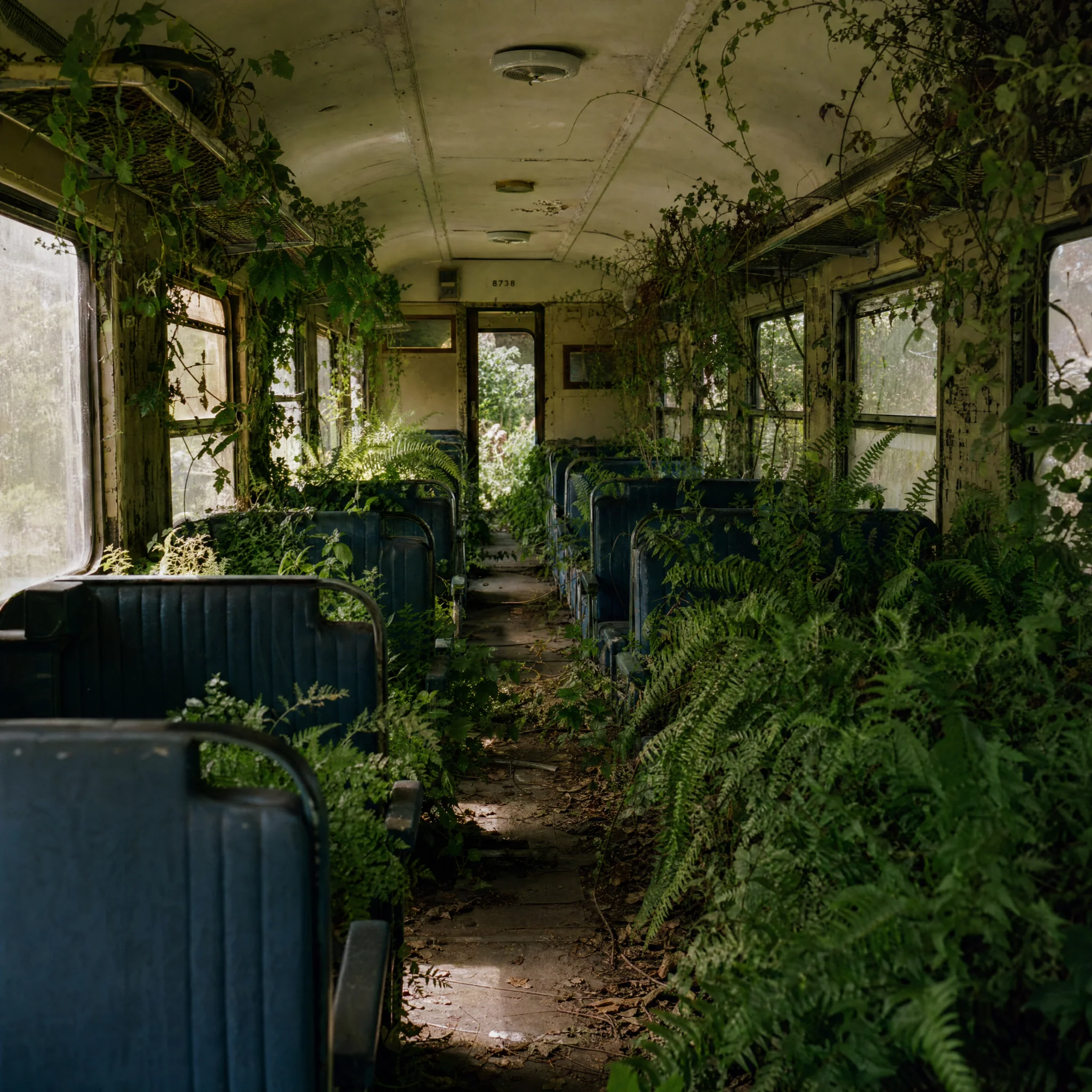 A greenhouse inside an old train carriage