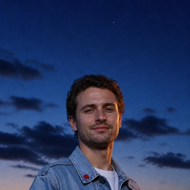 The same portrait at dusk