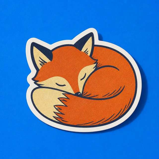 A retro fox sticker