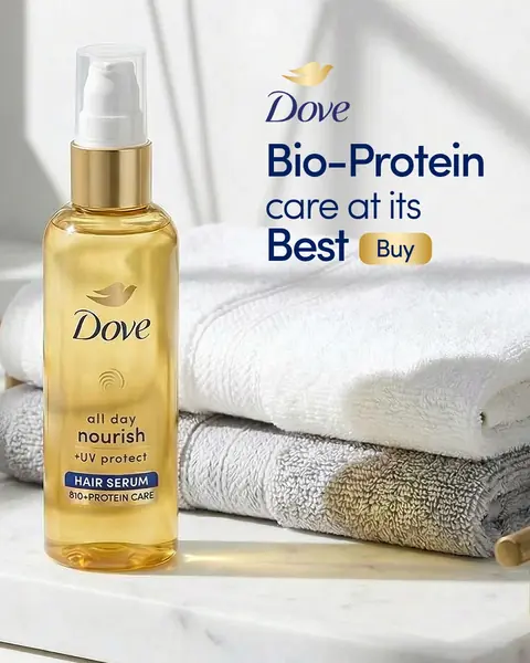 Hair oil campaign visual made with ImagineArt