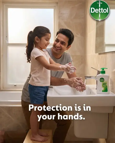 Hand wash campaign visual made with ImagineArt