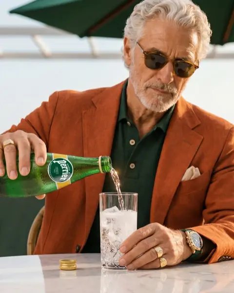 Sparkling water campaign visual made with ImagineArt
